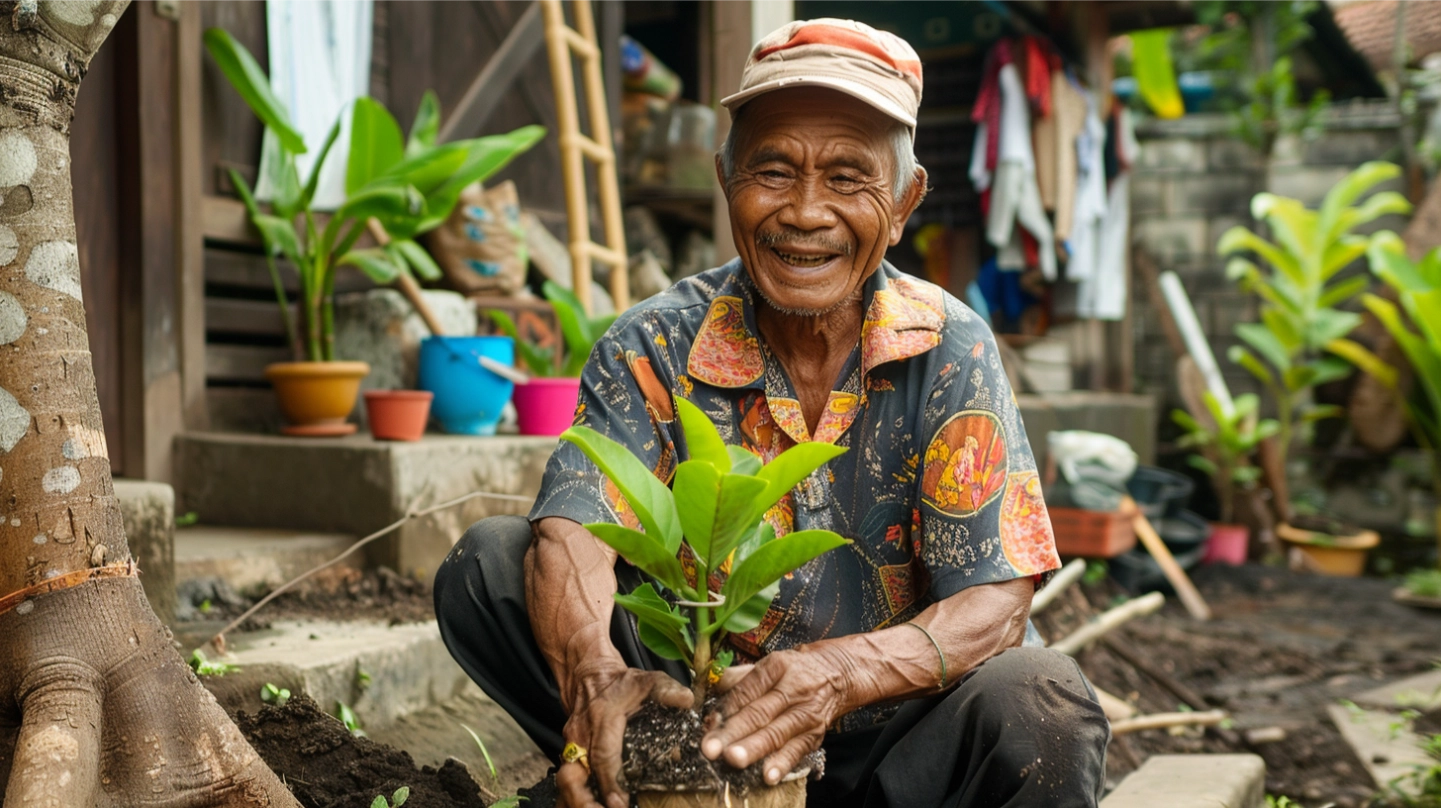stefanoooooooo_happy_Balian_man_planting_many_tree_in_ubud_-_fb961c19-7207-4b0a-a3fd-f1cbf7f610df_2.webp